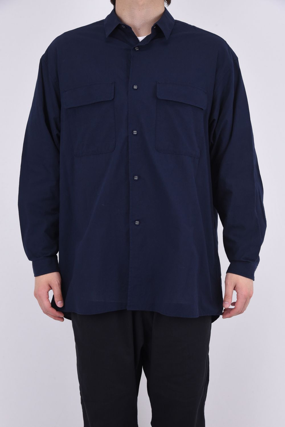 LONG SLEEVES SHIRT / コットン ロングスリーブシャツ ネイビー