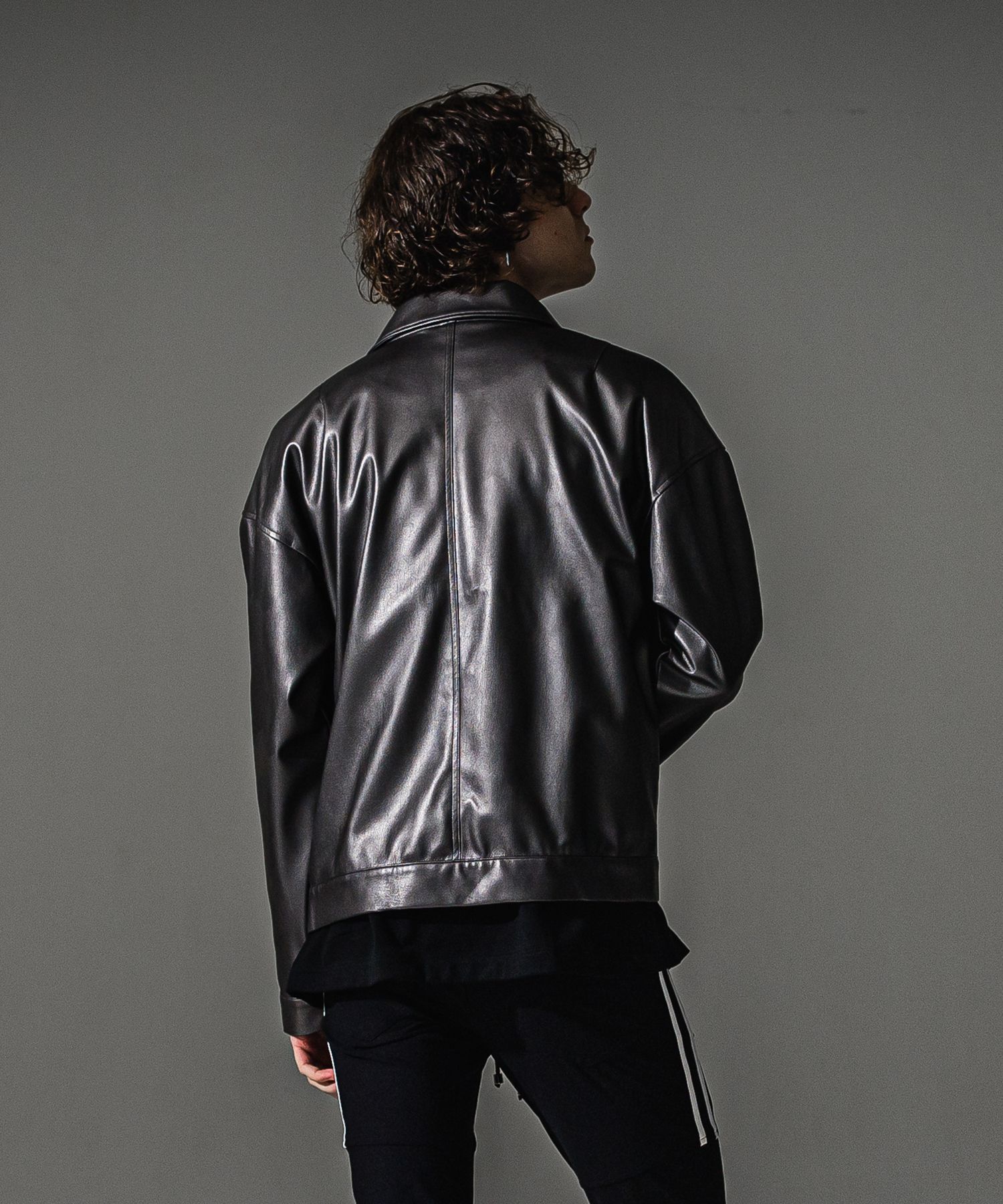 leather sp jk / エコレザー スポーツマンジャケット (シルバー) (9月末入荷予定) ※オーダー締切:5月23日(土)17時