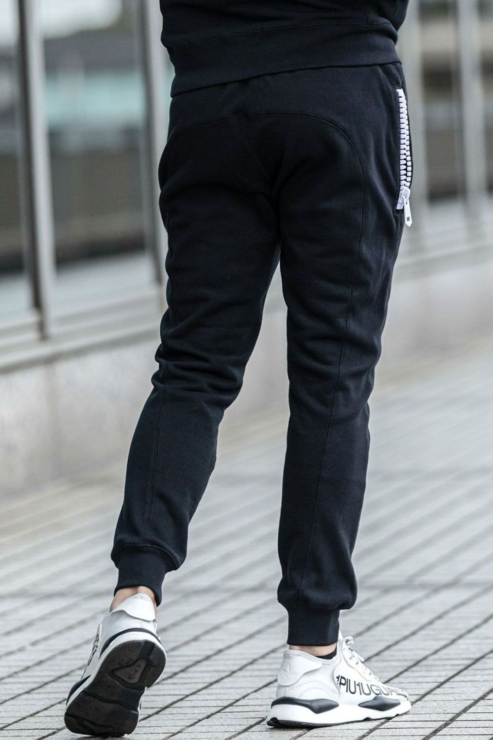 BIG ZIP VERTICAL LOGO PANTS / ビッグジップ バーティカル ロゴパンツ ブラック
