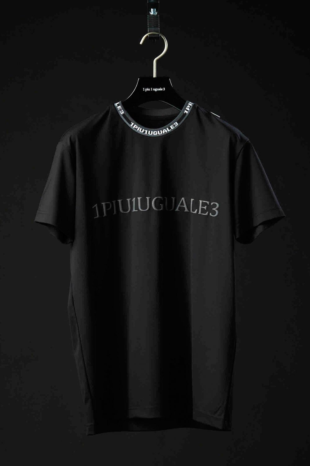 113SPORT×THESAINT MAFIA CREW S/S SPEECH BUBBLE / ブランドロゴ ストレッチ クルーネック 半袖 Tシャツ ブラック