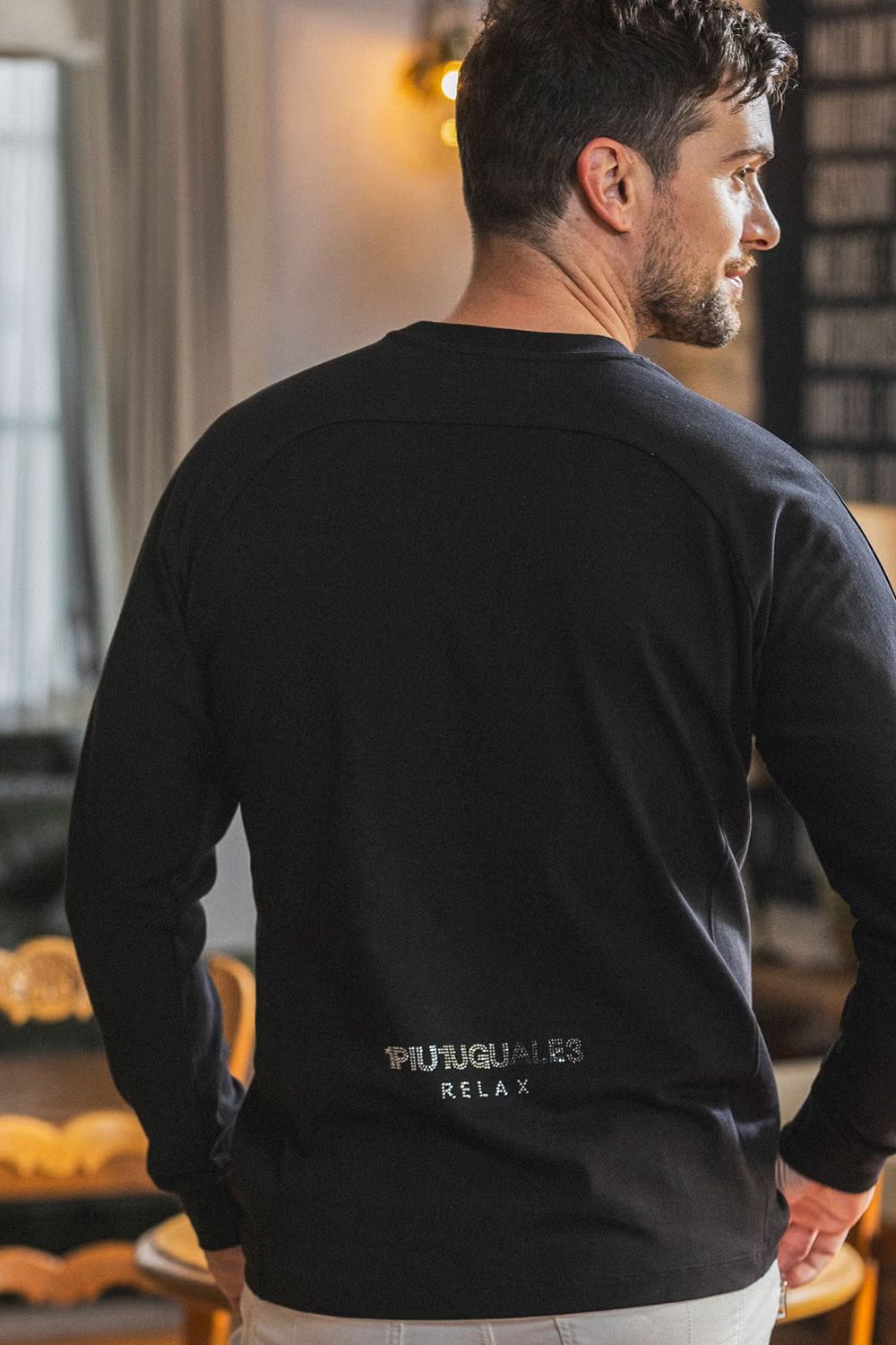 【26AW】 MICKEY SILHOUETTE GRADATION LINESTONE L/S / ミッキーシルエット グラデーション ラインストーン ロングスリーブTシャツ (ブラック)
