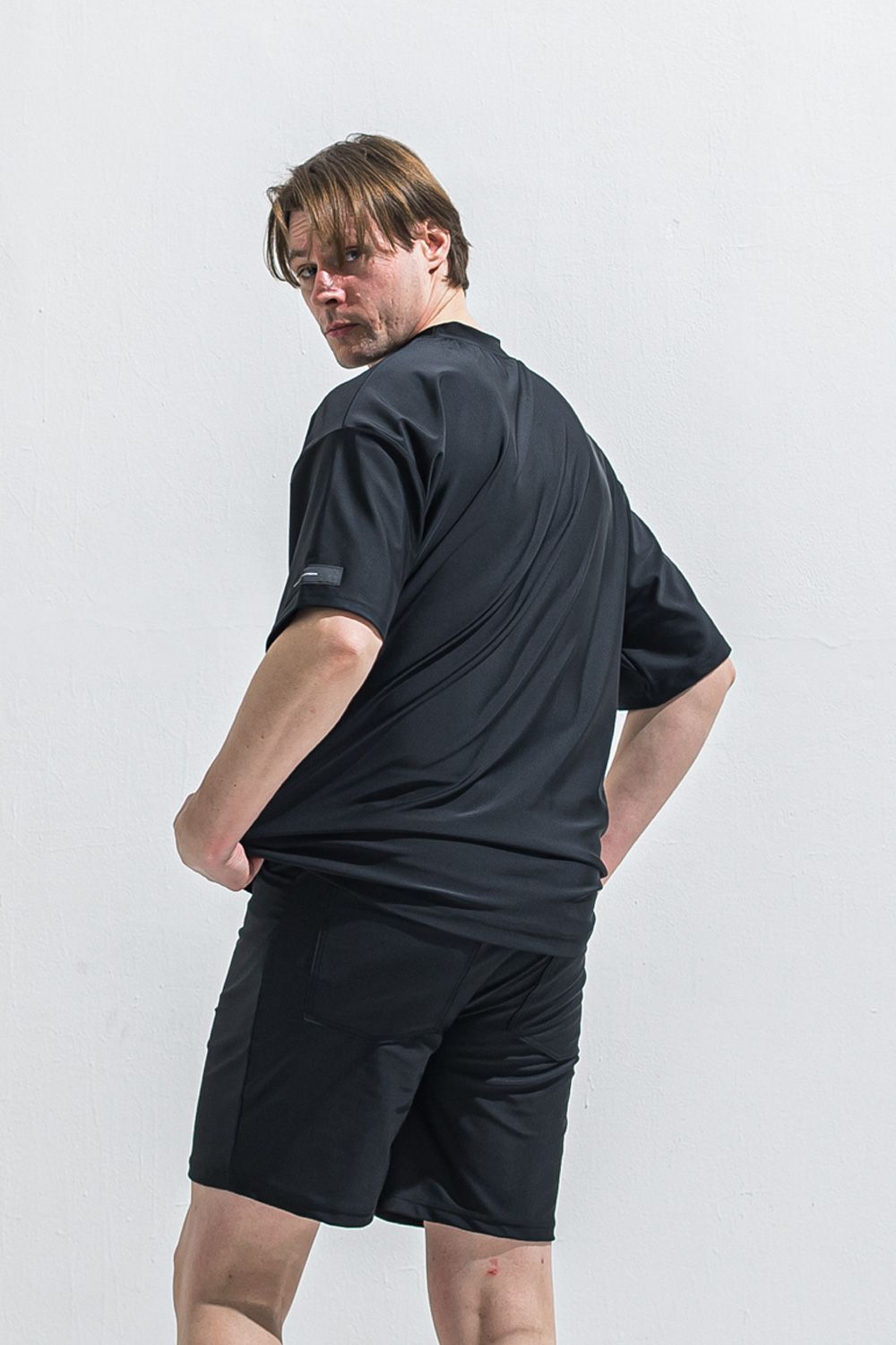 RC RUSH OVER TEE / ロゴ ラッシュガード オーバーサイズ Tシャツ （ブラック/ブルーグリーン） (6月上旬入荷予定) ※オーダー締切:2月15日(日)18時