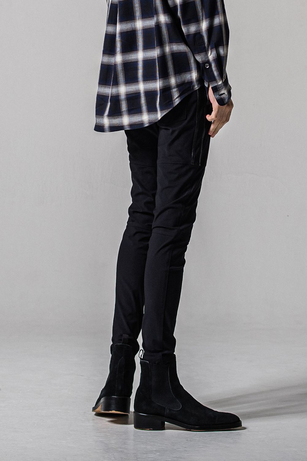 Johnson LINE NYLON PT / 【定番】 ナイロンマイクロファイバー ジョンソンラインパンツ (ブラック/ブラック) (3月上旬入荷予定)