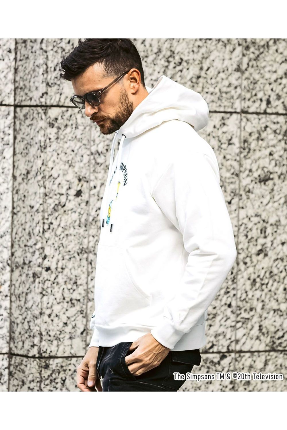 BART SIMPSON HOODIE / シンプソンズプリント フーディ (ホワイト)