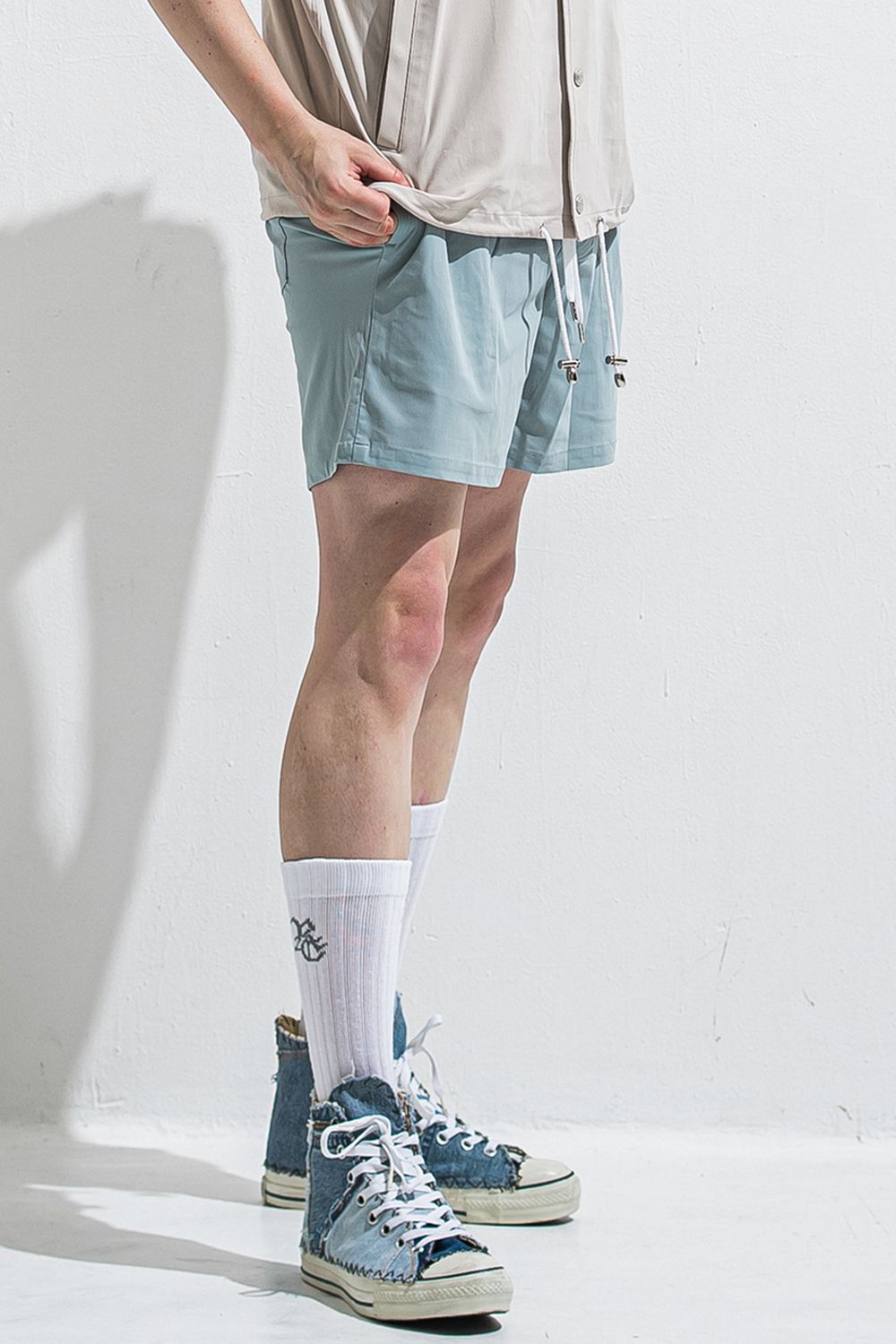 TV NYLON SHORTS / 高機能ナイロンマイクロファイバー リラックスショートパンツ (アクア) (6月上旬入荷予定) ※オーダー締切:2月15日(日)18時