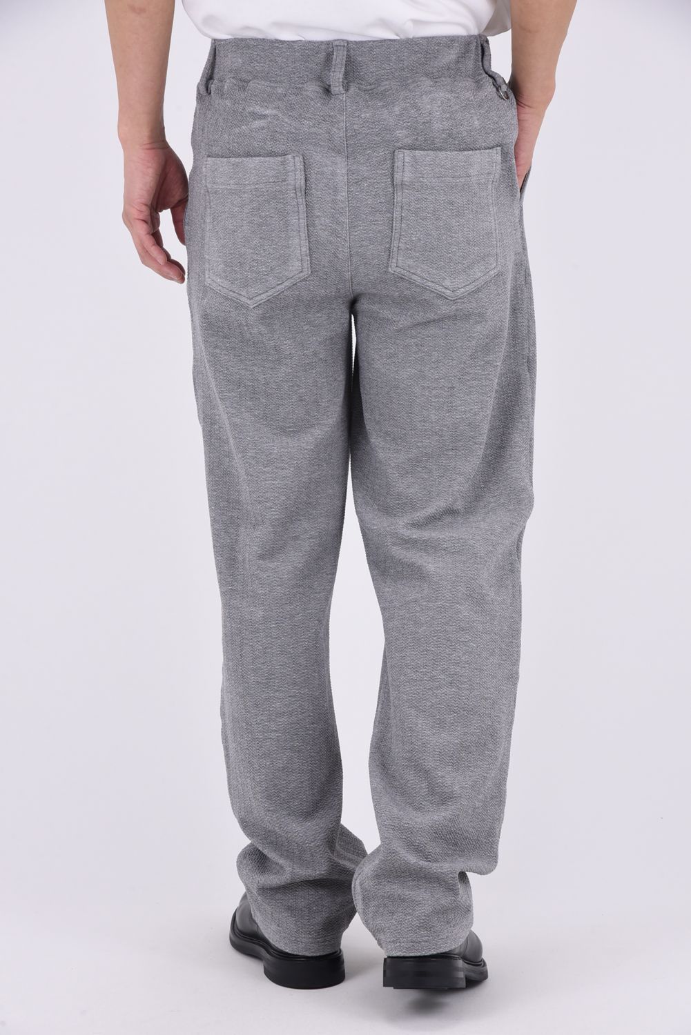 SEMI WIDE TUCK PANTS / ブリスターニット セミワイド ワンタックイージーパンツ (グレー)