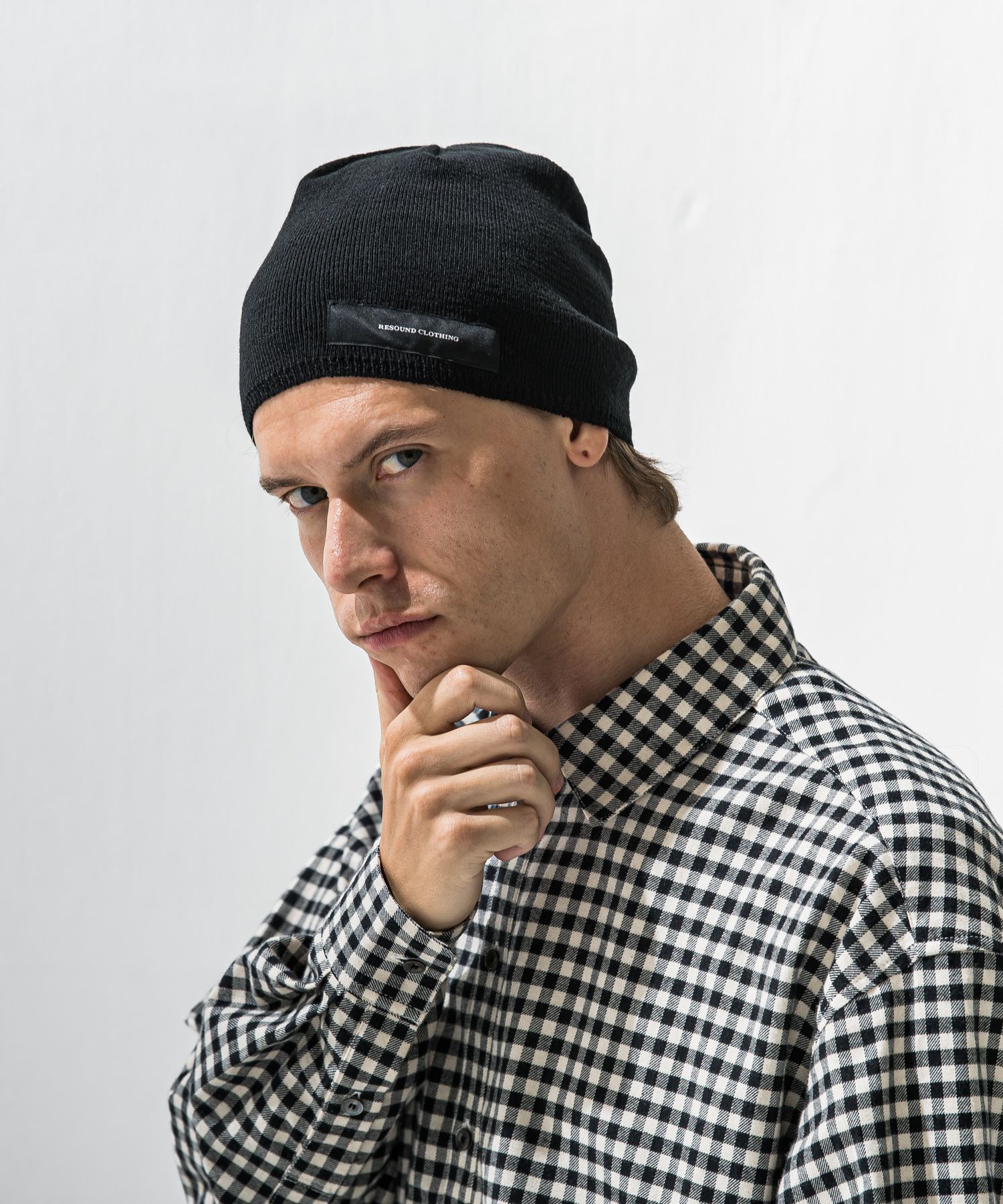 WOOL KNIT CAP / ウール ブランドタグ ニットキャップ (ブラック) (12月上旬入荷予定) ※オーダー締切:9月7日(月)17時