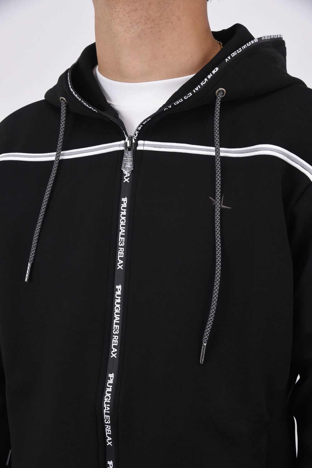 1PIU1UGUALE3 RELAX - PIPING LINE HOODIE / パイピング ライン