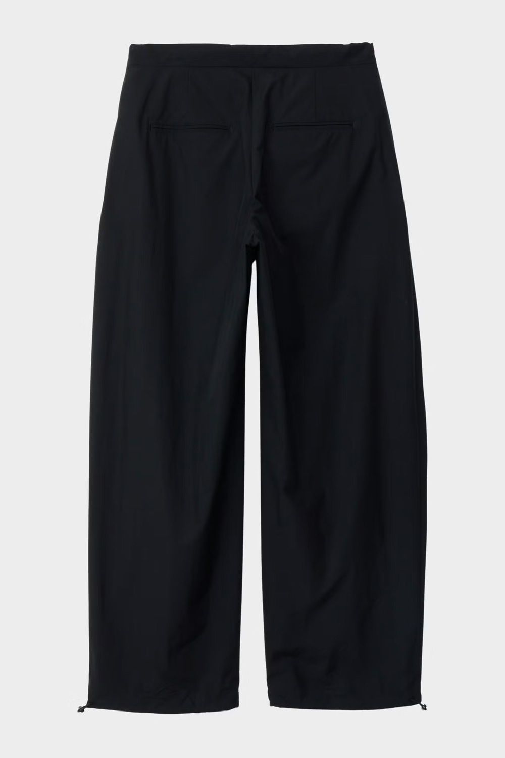 DRAWSTRING WIDE TROUSERS / ドローストリング ワイドパンツ (ブラック）