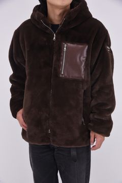 MASCALI (マスカリ) / フード付き ボアブルゾン (ブラウン)