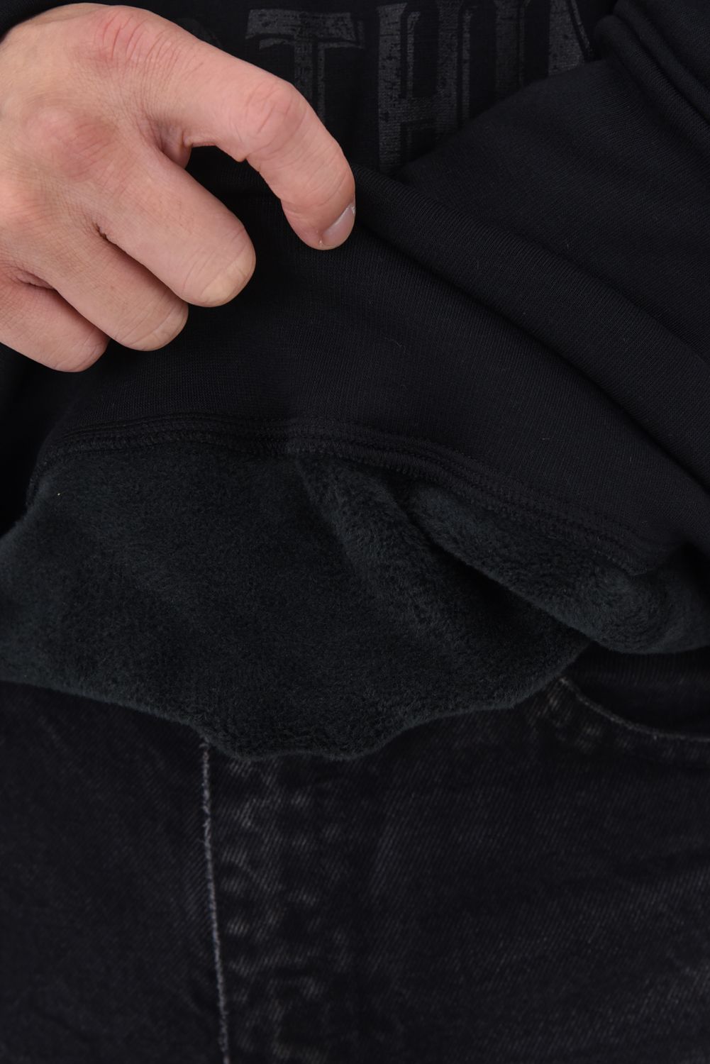 COLLEGE VELOURS FLEECE DORP TRAINER / カレッジロゴ 裏起毛 ルーズトレーナー ブラック