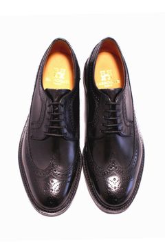 GREENWICH / ウイングチップ レザーシューズ フレンチカーフ ブラック