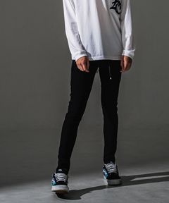 Johnson LINE NYLON PT / 【定番】 ナイロンマイクロファイバー ジョンソンラインパンツ (ブラック/ブラック)（7月下旬入荷予定）※オーダー締切:5月23日(土)17時