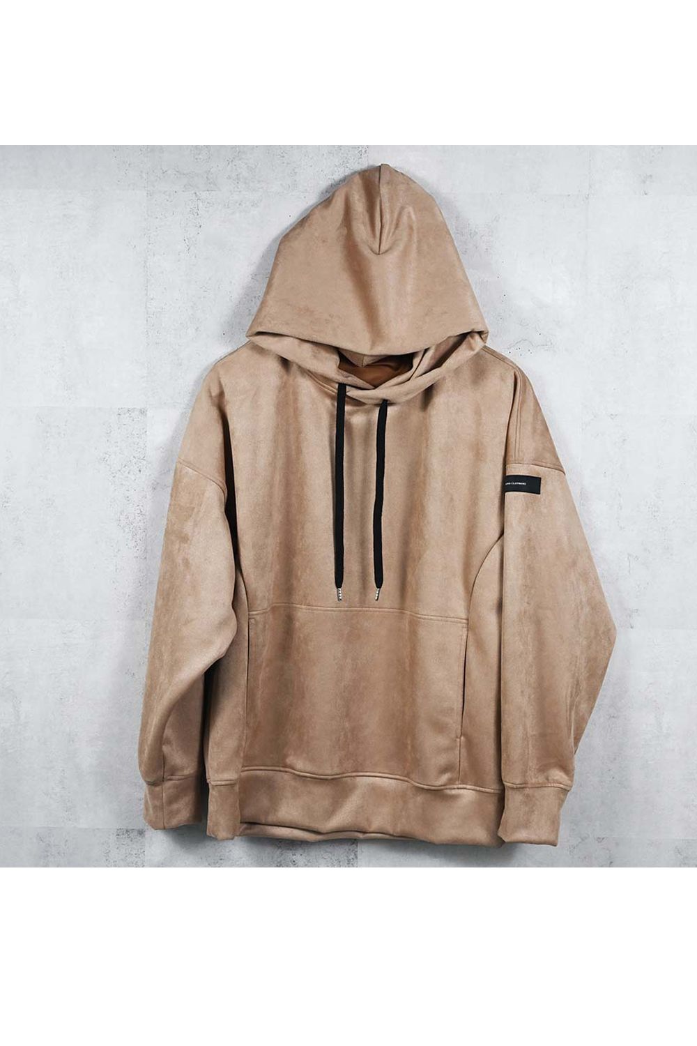 SUEDE LOOSE HOODIE / スウェード ルーズ パーカー (ブラウン) (1月上旬入荷予定) ※オーダー締切：9月1日(月)18:00