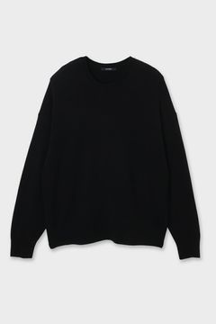 CREW NECK KNIT / ウール クルーネック ニット (ブラック)