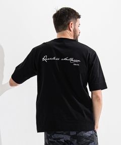 Reckless crew T / メッセージプリント 半袖Tシャツ ブラック