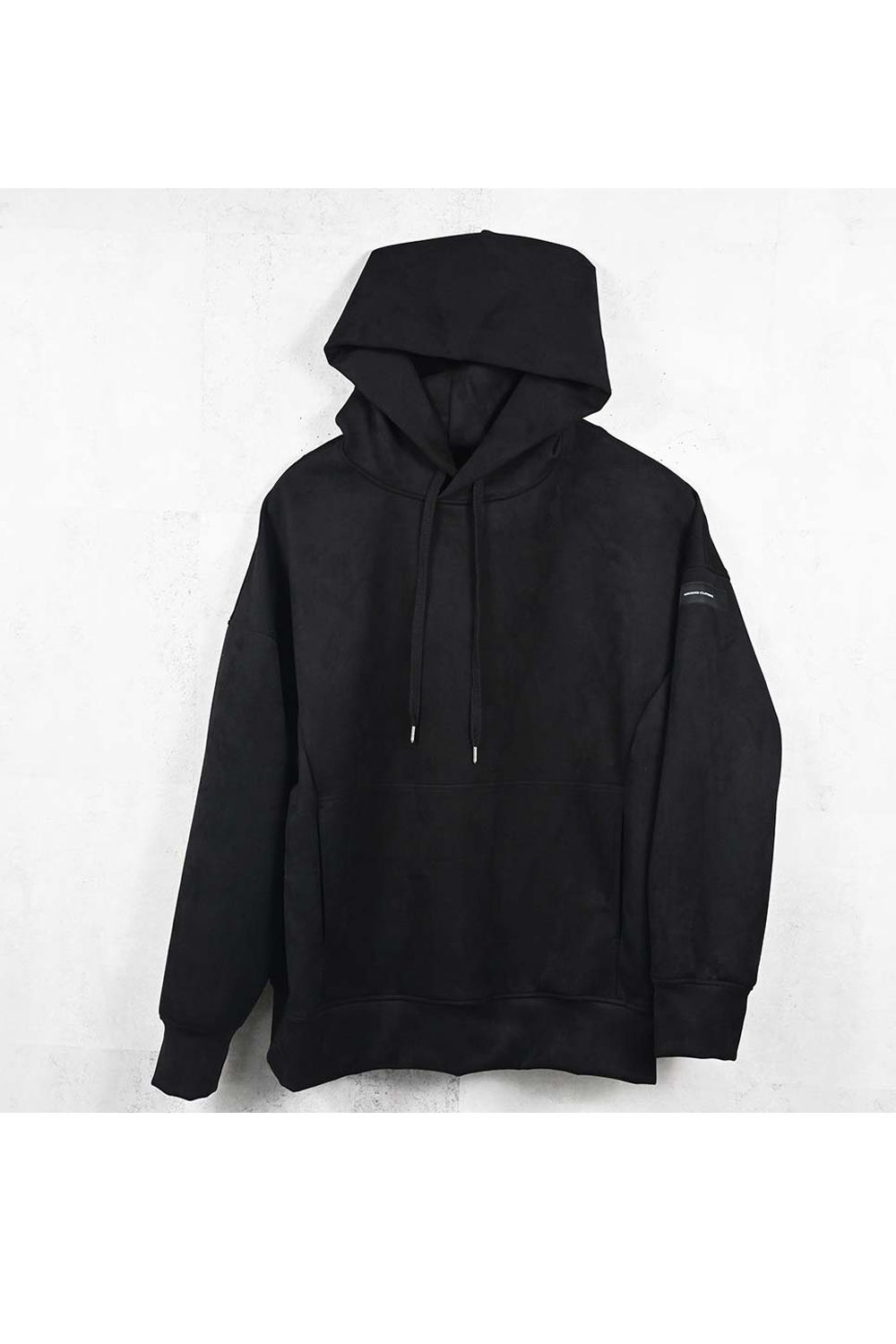 SUEDE LOOSE HOODIE / スウェード ルーズ パーカー (ブラック) (1月上旬入荷予定) ※オーダー締切：9月1日(月)18:00