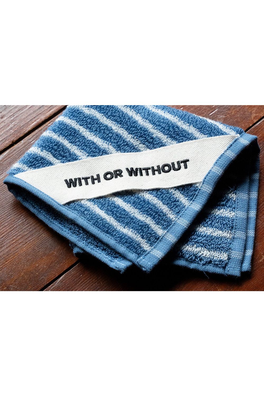 Hand Towel / シルク混 ハンドタオル (ブルーストライプ)