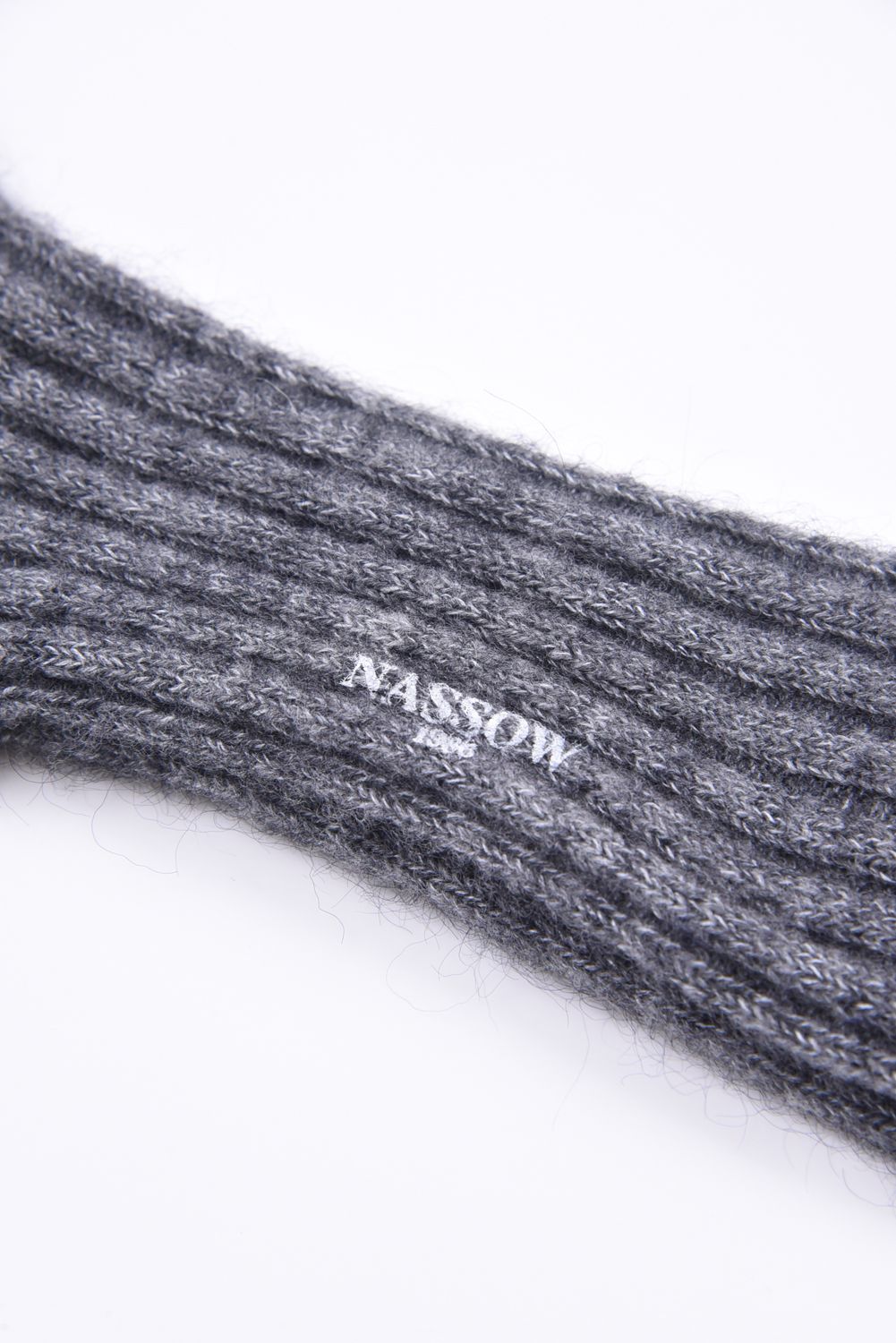 WOOL MIX RIB / 日本製 モヘアミックス リブソックス トリュフ