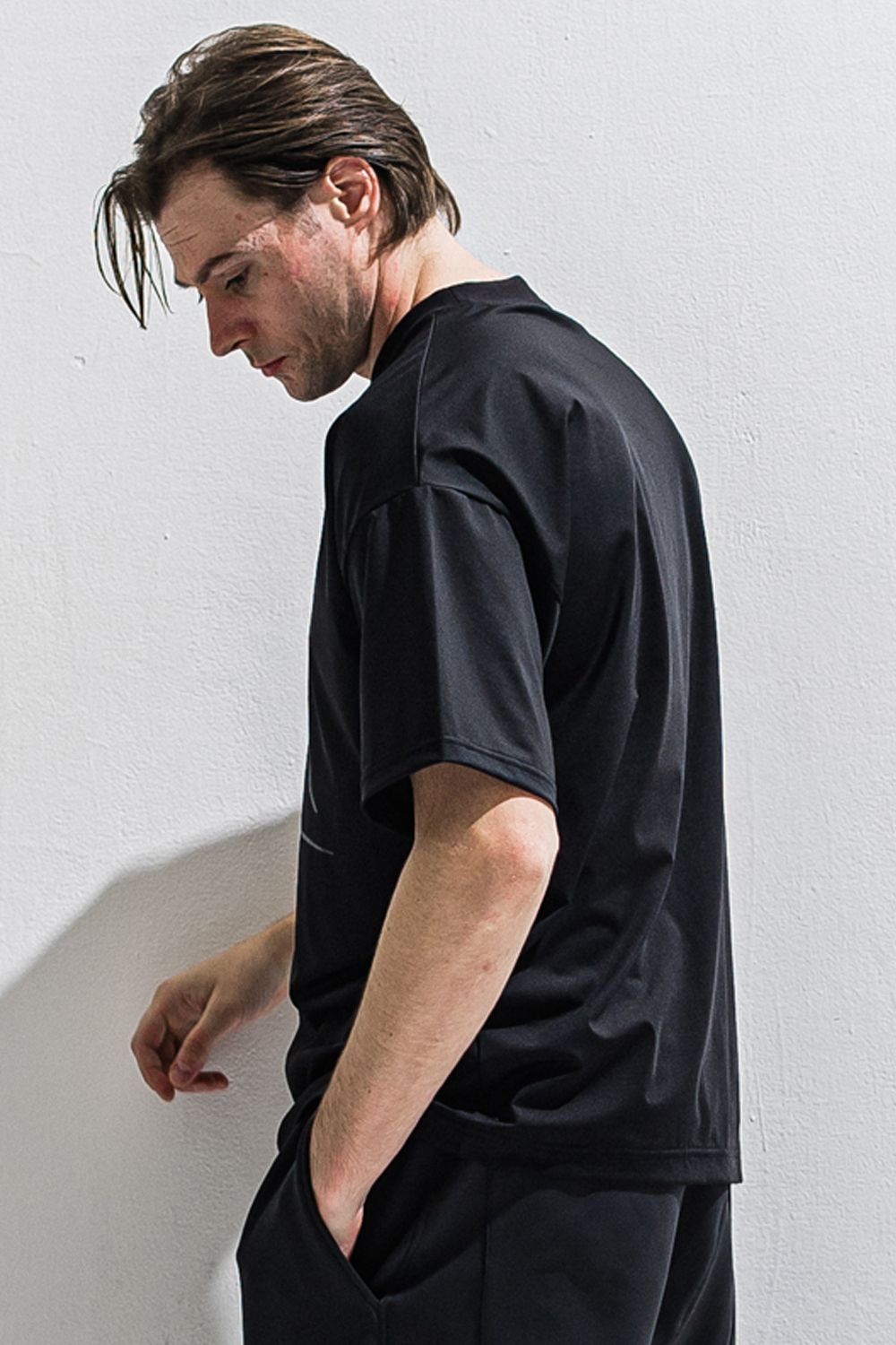 PB SIGN OVERNYLON T / ナイロントリコット サインプリント オーバーサイズ Tシャツ (ブラック) (4月上旬入荷予定) ※オーダー締切12/13(土)17:00