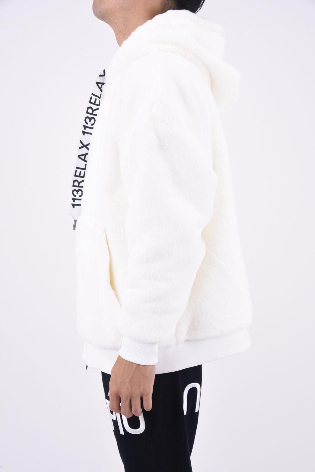 1PIU BOA HOODIE / スピンドル ロゴファーブルゾン ホワイト