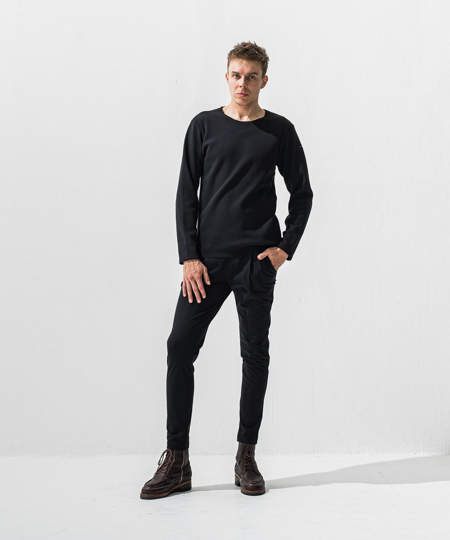 VELOURS FLEECE NEO THERMAL / 裏起毛 ベロアフリース カットオフサーマル (ブラック) (10月下旬入荷予定) ※オーダー締切:9月7日(月)17時