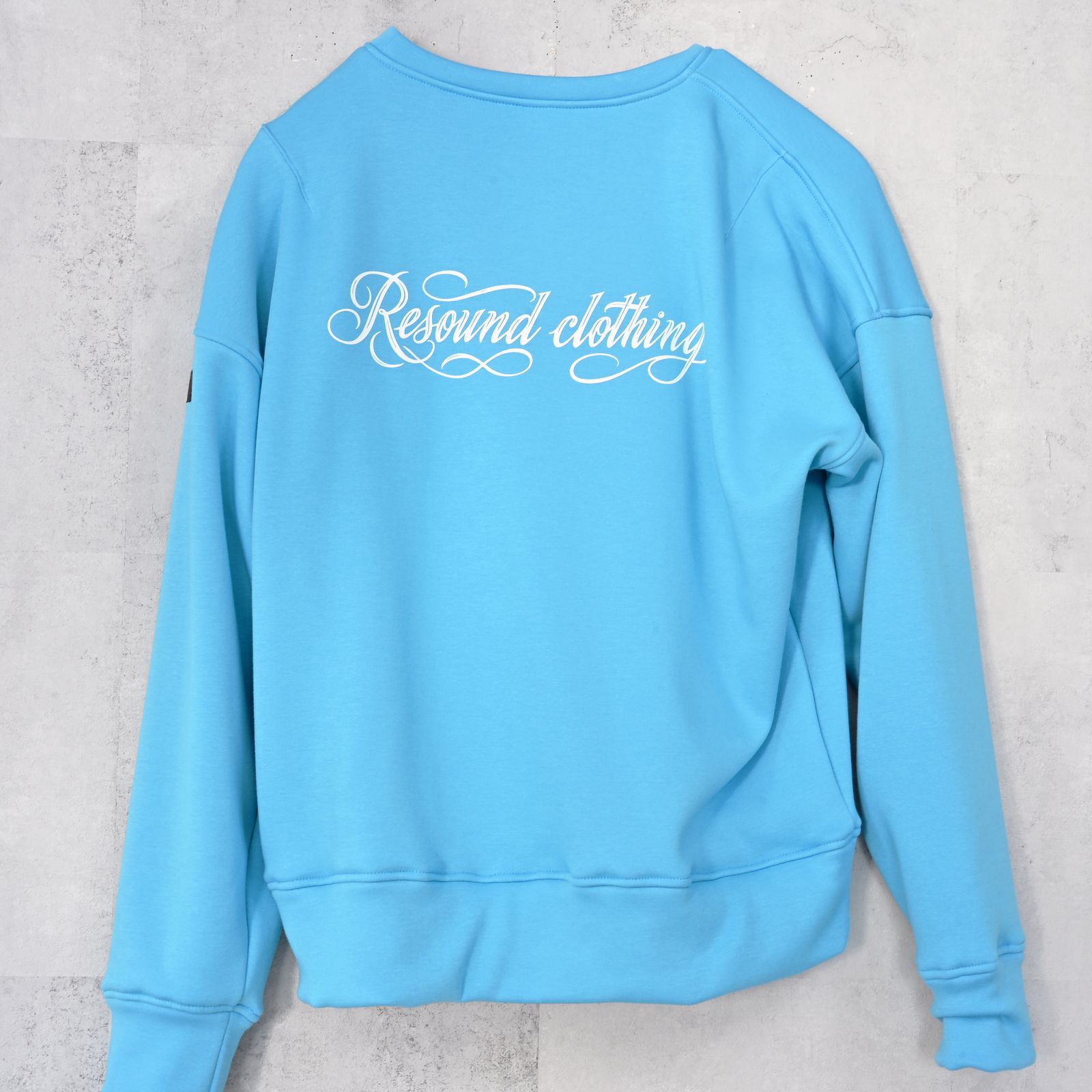 PIN ST RC VELOURS FLEECE DROP TRAINER / ピンストライプロゴ 裏起毛 ルーズトレーナー (ブルー) (11月上旬入荷予定) ※オーダー締切:9月7日(月)17時
