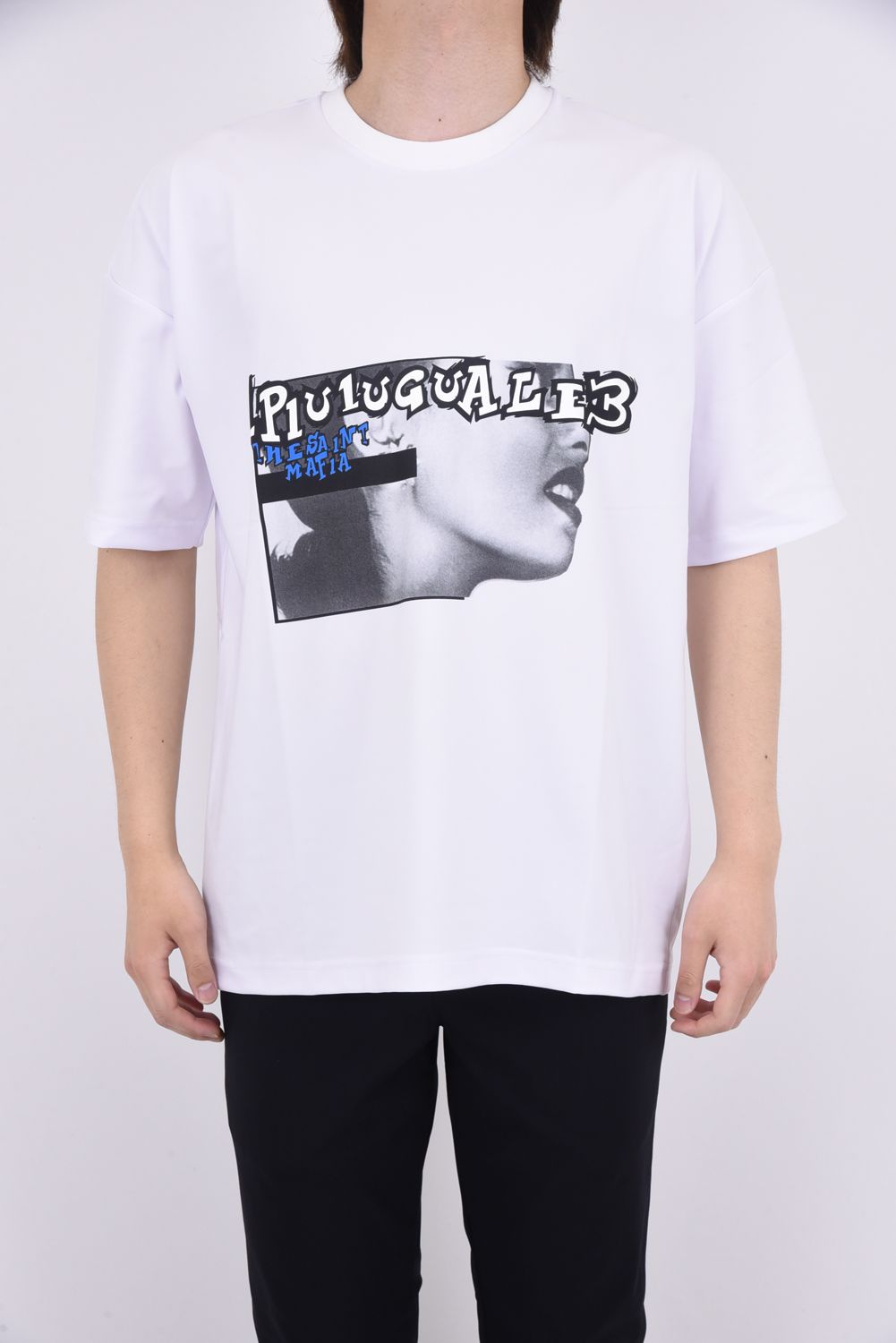 113 SPORT / THESAINT MAFIA AIR BOOST BIG CREW TEE WHITE / グラフィック プリント クルーネック Tシャツ ホワイト