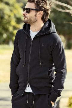 1PIU CIRCLE LOGO RHINESTONE ZIP HOODIE / 1PIUサークルロゴ ラインストーン ジップアップフーディー ブラック