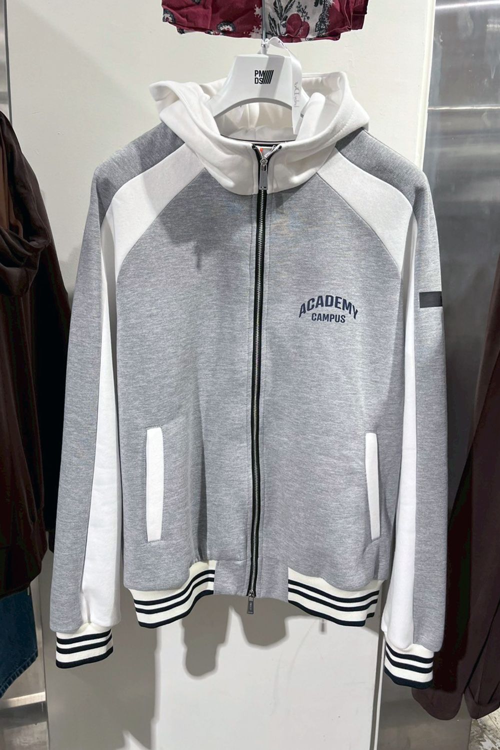 【26AW】 DREW / ツートーン サイドライン ジップアップ スウェットパーカー (グレー/ホワイト) (9月入荷予定)