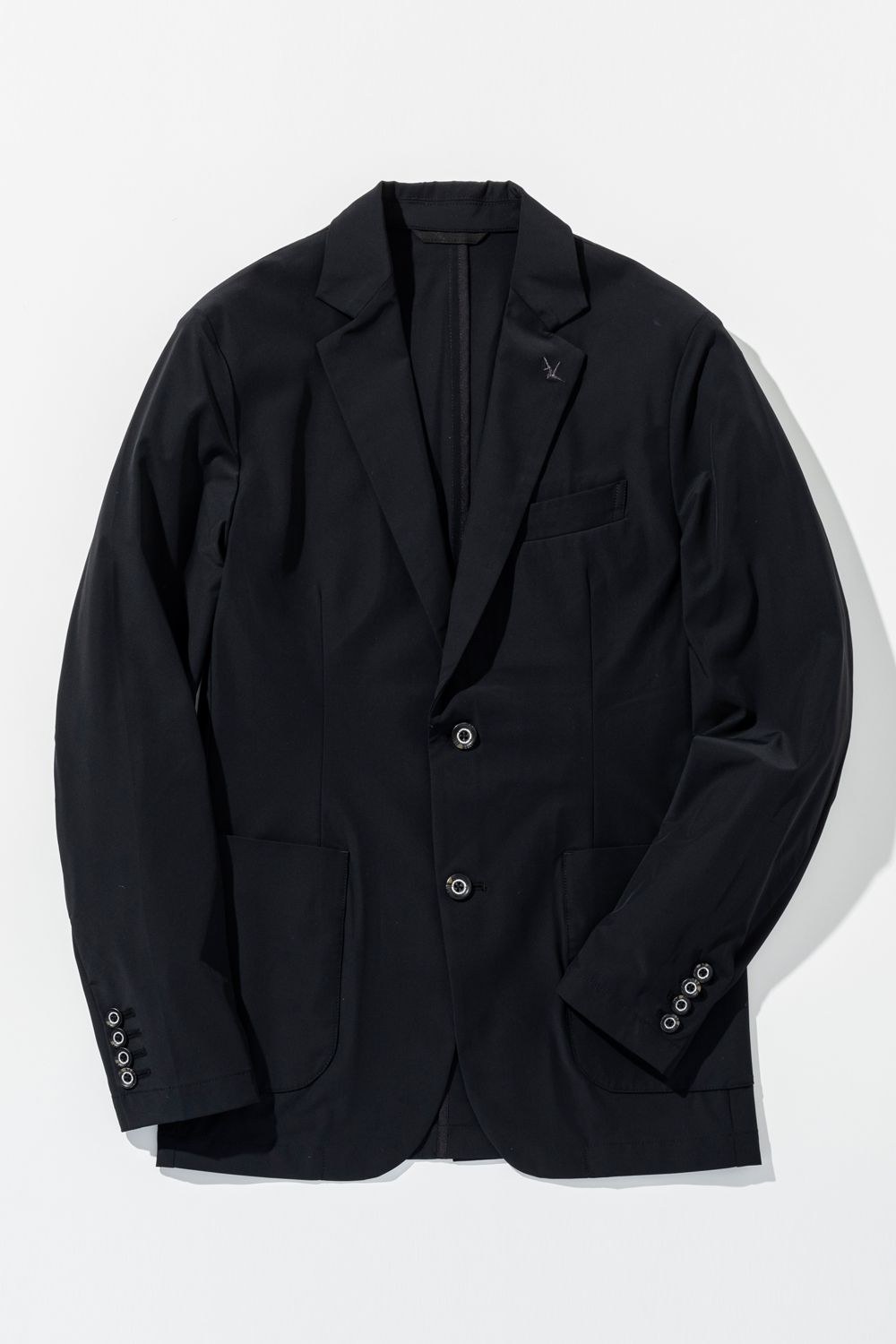 【26SS】 GLEN CHECK NYLON JACKET / グレンチェック テーラードシングルジャケット (ブラック) (2月上旬入荷予定)