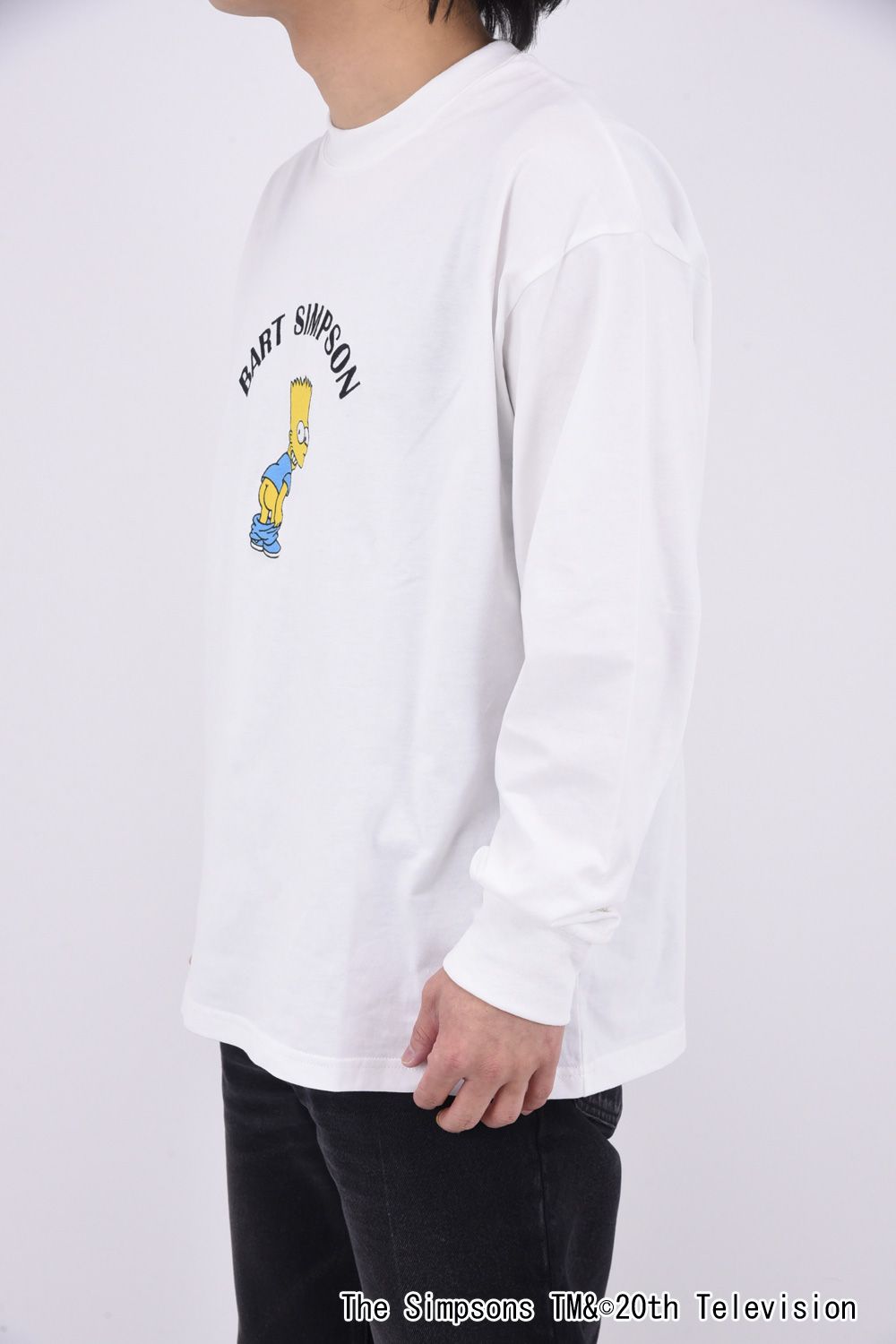 BART SIMPSON LONG T-SHIRT / シンプソンズプリント ロング Tシャツ (ホワイト)