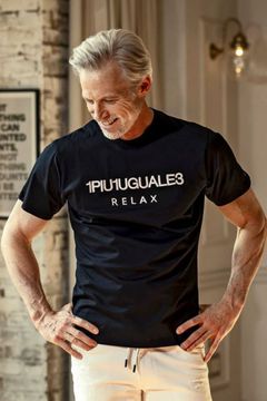 1PIU APPLIQUÉ SHORT-SLEEVED / フロントロゴ 刺繍 半袖Tシャツ ブラック