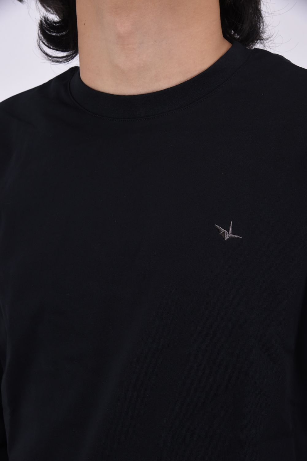RHINESTONE HEM LONG SLEEVE / ラインストーン ヘム ロング ブラック