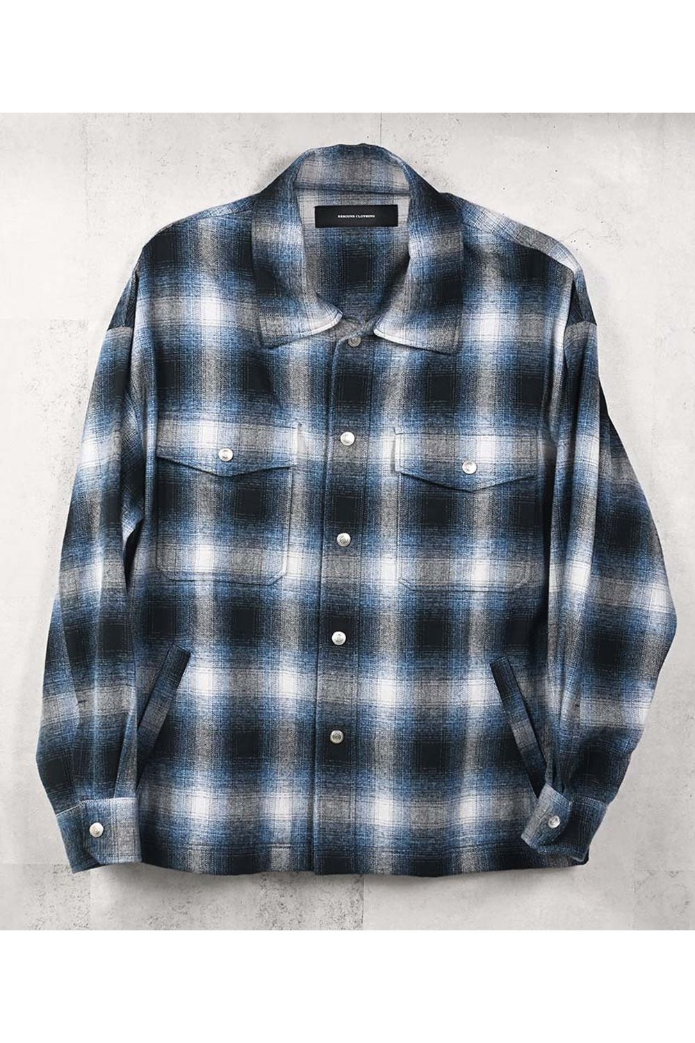 FLANNEL CHECK JK / フランネル チェック ジャケット (ブルー) (10月中旬入荷予定) ※オーダー締切：9月1日(月)18:00