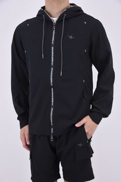LOGO ZIP LIGHT HOODIE / ロゴジップ ライトフーディー ブラック