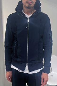 【26AW】 JUAN / ハイブリッド ジップアップパーカー (ブルーネイビー) (9月入荷予定)