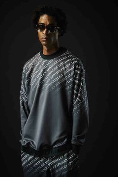 113SPORT PREMIUM BOOST JERSEY LOSE FIT CREW GRADATION / プレミアム ダイアゴナルロゴ グラデーション ルーズフィット クルーネック ブラック×ホワイト (3月~4月頃入荷予定)