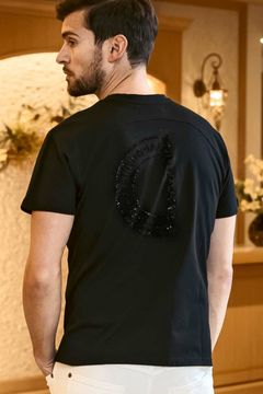 HALF RHINESTONE T-SHIRT / ハーフ ラインストーン Tシャツ ブラック