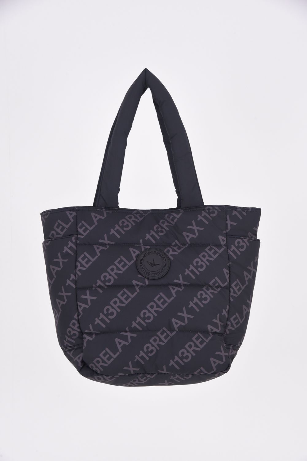 BATTING LOGO TOTE BAG / キルティング サークルロゴ トートバッグ ブラック / ブラック