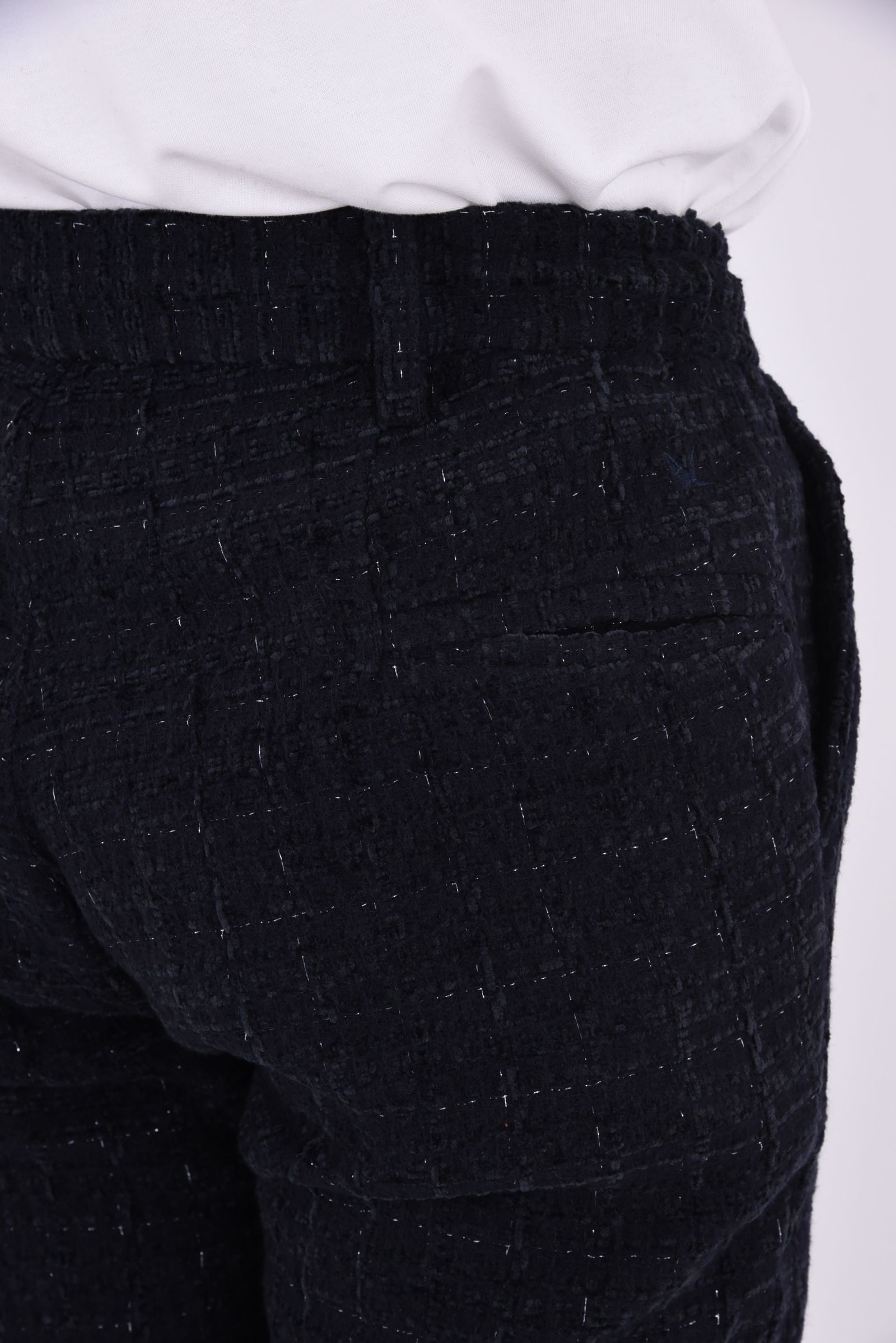 【26AW】【セットアップ】 LAME SQUARE JACQUARD JACKET & SLACKS / ファンシーツイード テーラードシングルジャケット&イージースラックス (ネイビー)