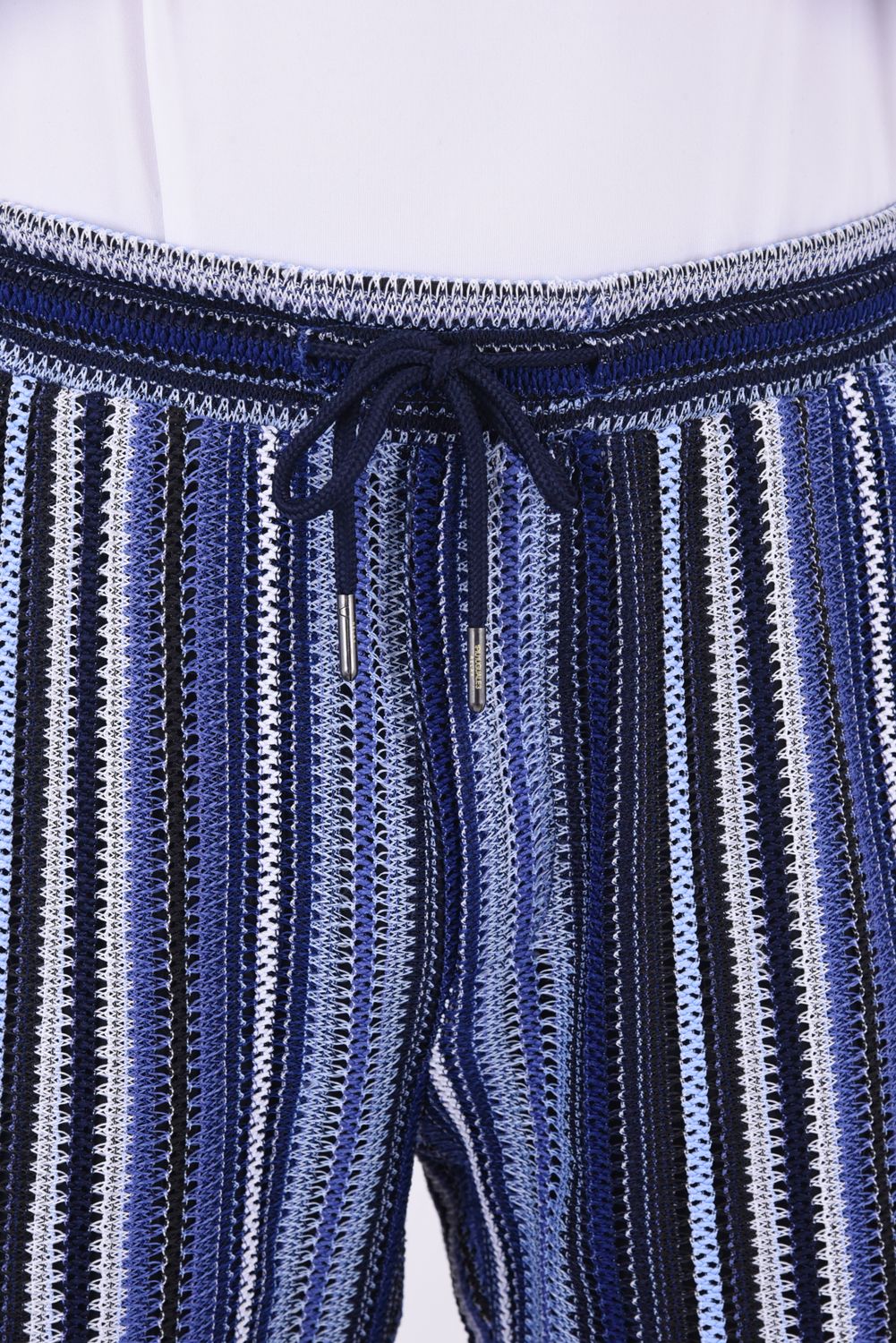 GAP KNIT STRIPED HALF PANTS  / 透かし編み ストライプ ニットショーツ ブルー