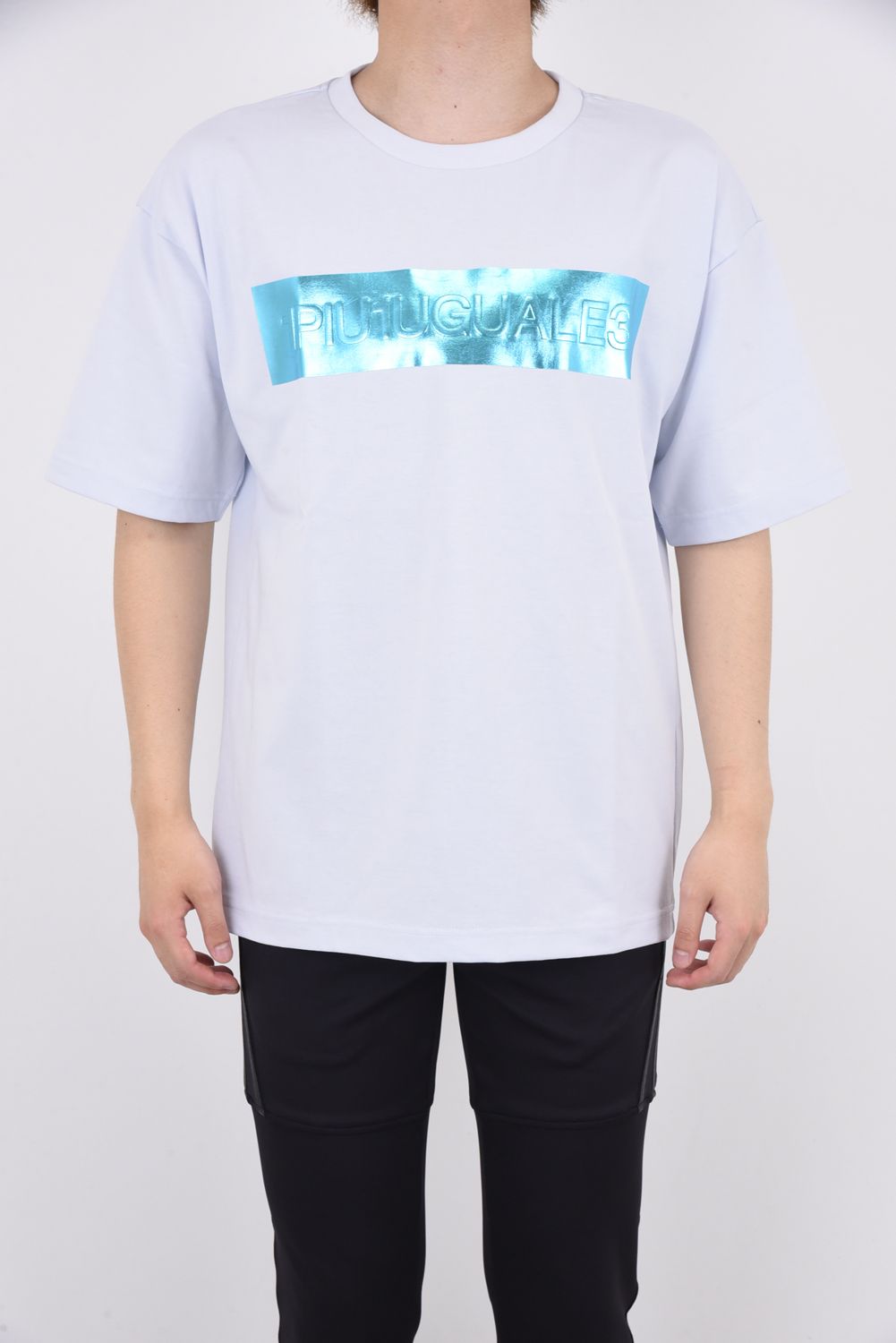 BOX LOGO T / エンボスロゴ クルーネック ビック Tシャツ サックス