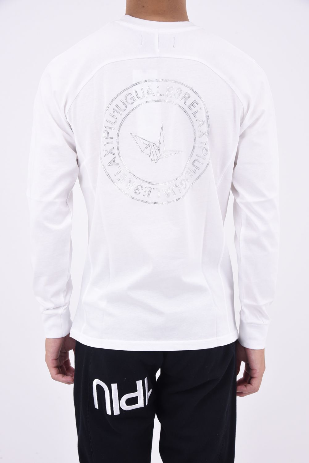 1PIU1UGUALE3 RELAX CIRCLE LOGO Lサイズ 1PIU1UGUALE3 RELAX - CIRCLE LOGO RHINESTONE LONG SLEEVE T