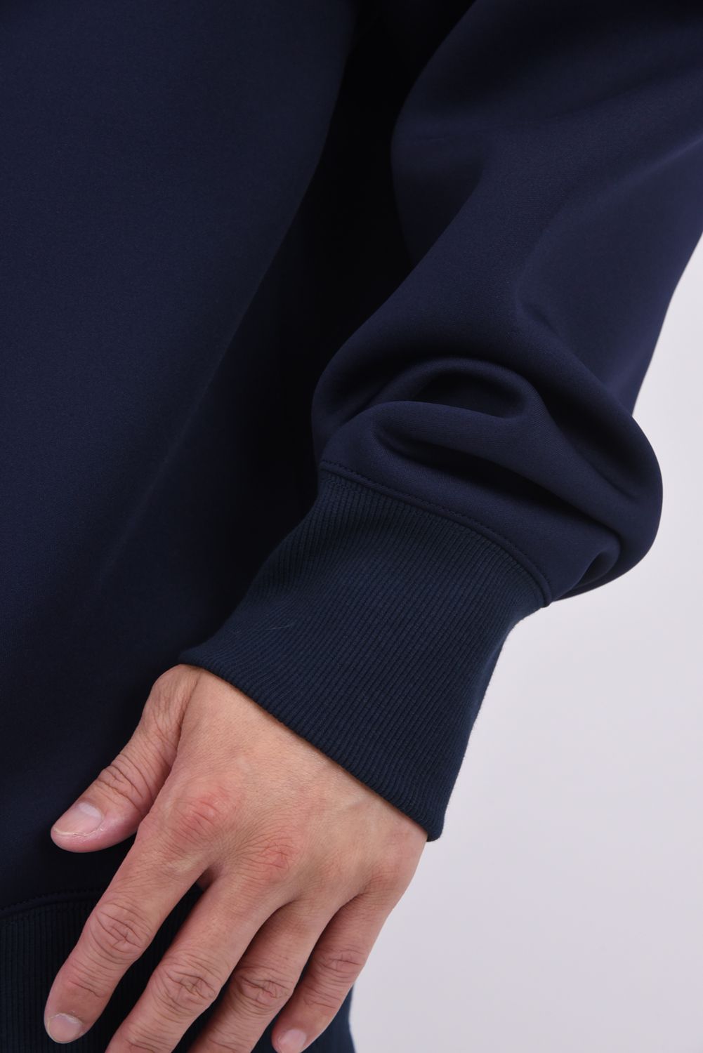 HD NOTHING drop trainer / ダンボール素材 メッセージロゴプリント ルーズフィット トレーナー ネイビー