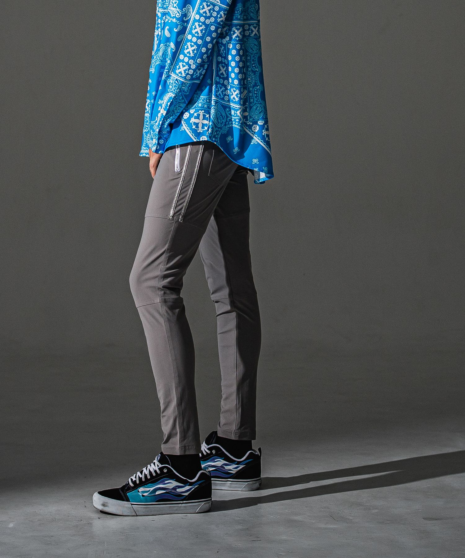 Johnson LINE NYLON PT / 【定番】 ナイロンマイクロファイバー ジョンソンラインパンツ (グレー/シルバー) （7月下旬入荷予定）※オーダー締切:5月23日(土)17時