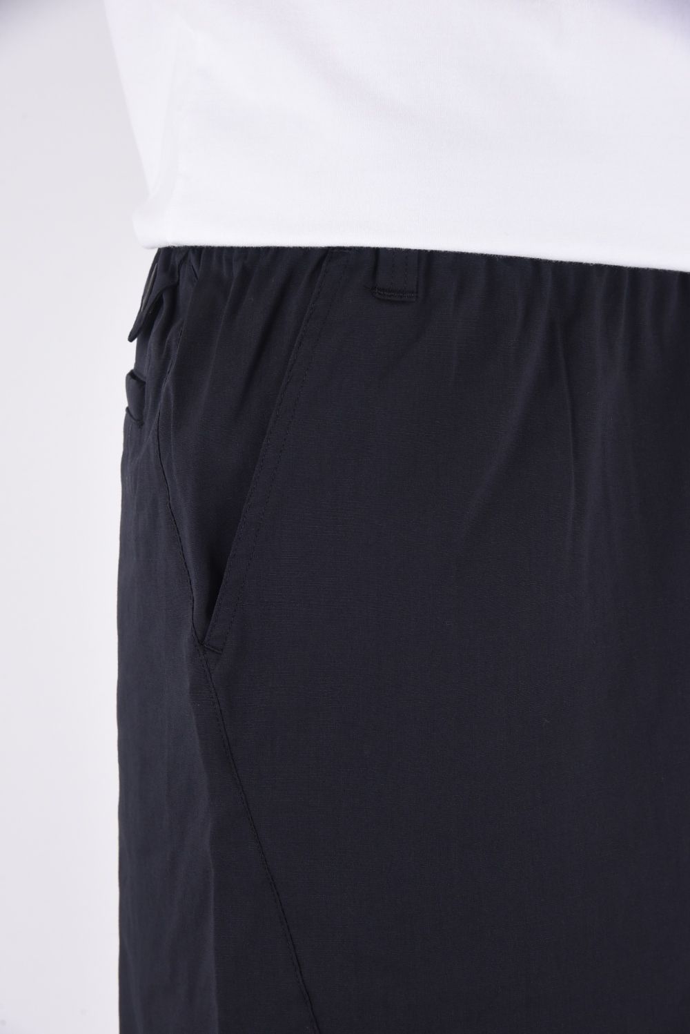 LAYERED EASY HALF PANTS / レイヤード イージー ワイドショーツ ブラック