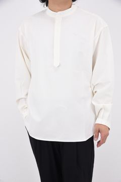 COLLARLESS SHIRT / カラーレス シャツ ホワイト