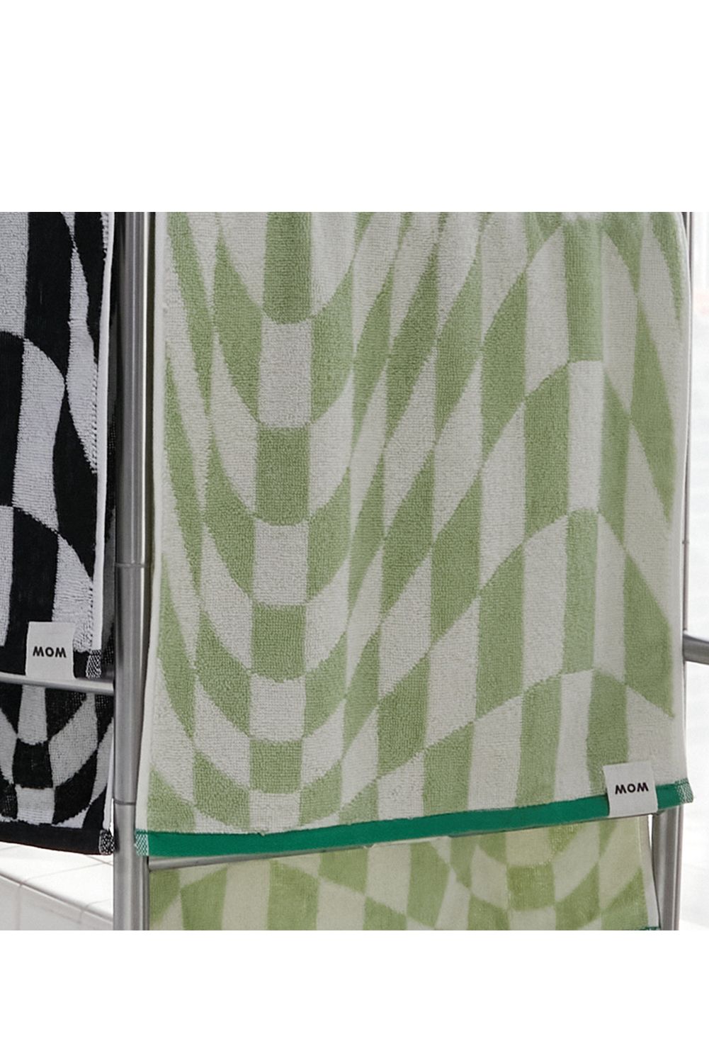 Check Bath Towel / シルク混 チェック バスタオル (グリーン)