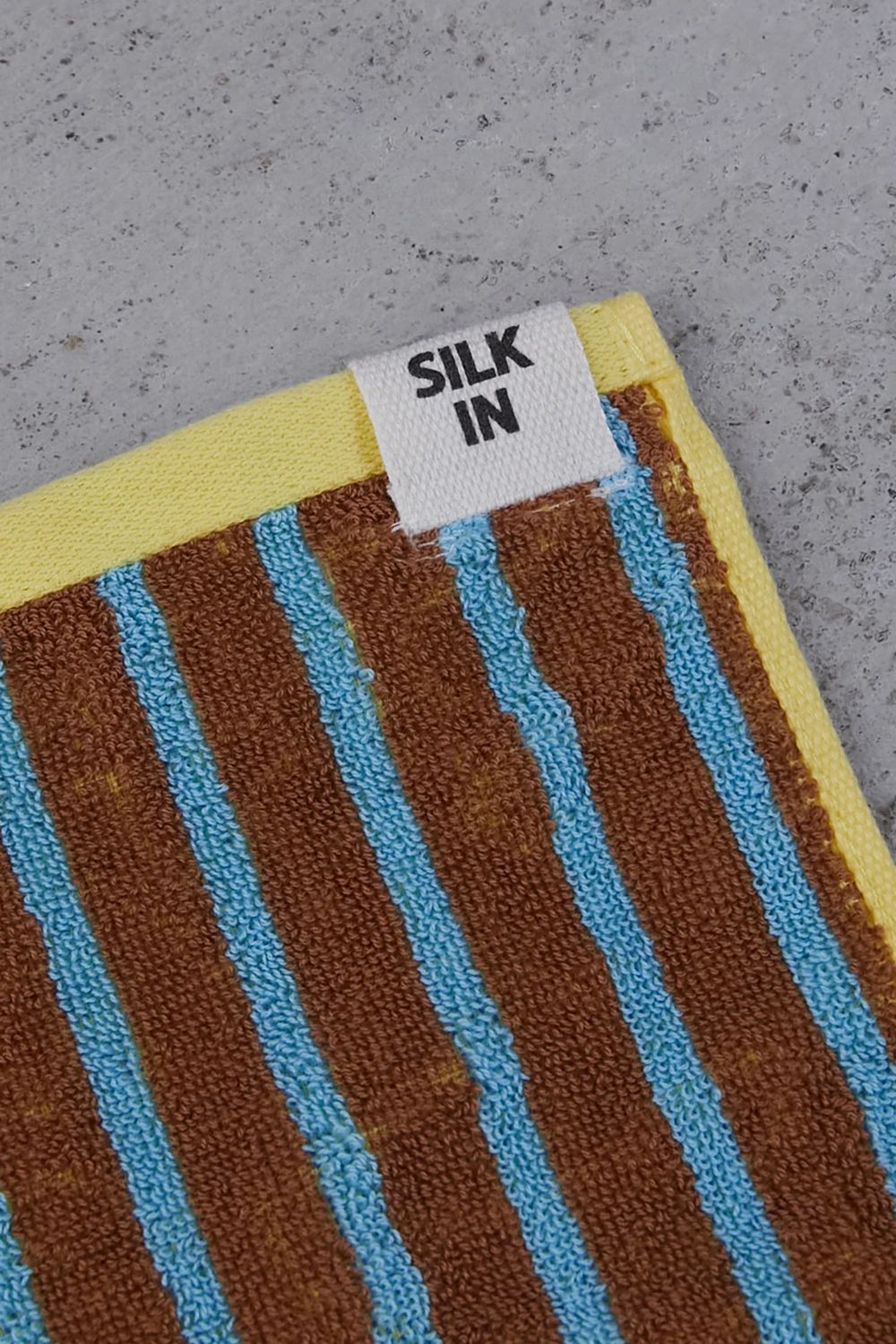 Stripe Mini Towel / シルク混 ストライプ ミニタオル (ブラウン)